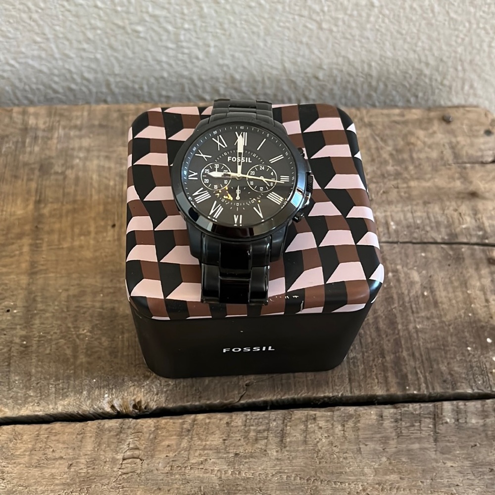 Fossil Grant FS4832 Stainless Steel Black Dial Men’s Watch